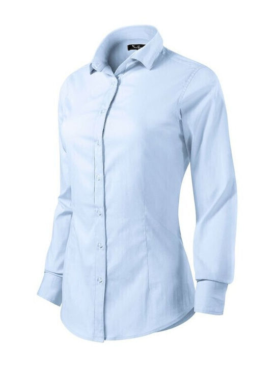 Langärmelig Damen Hemd Hellblau
