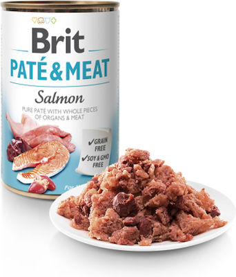 Brit Paté & Meat Canned Grain Free Wet Dog Food with Salmon 1 x 800gr