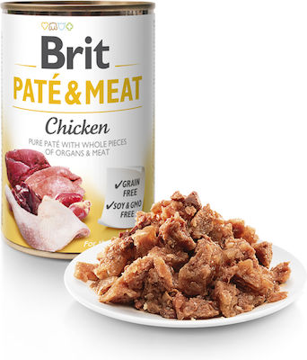 Brit Paté & Meat Υγρή Τροφή Σκύλου με Κοτόπουλο χωρίς Σιτηρά σε Κονσέρβα 400γρ.