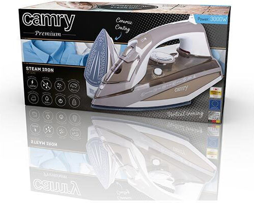 Camry CR-5018 CR5018 Steam Iron 3000W with Ceramic Plate and Continuous Steam Supply 40g/min