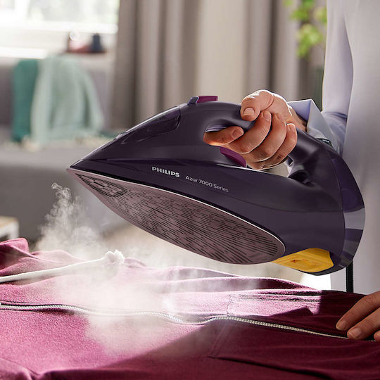 Philips Azur 7000 Series Dampfbügeleisen 3000W mit kontinuierlicher Dampfabgabe 55g/min Purple