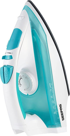 Geepas GSI24015 Steam Iron 2400W with Ceramic Plate and Continuous Steam Supply 50g/min