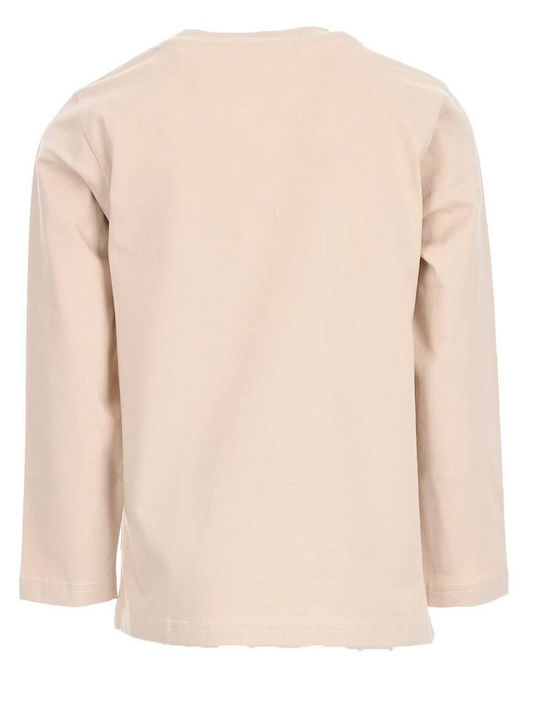 New College Kids Blouse Long Sleeve Beige