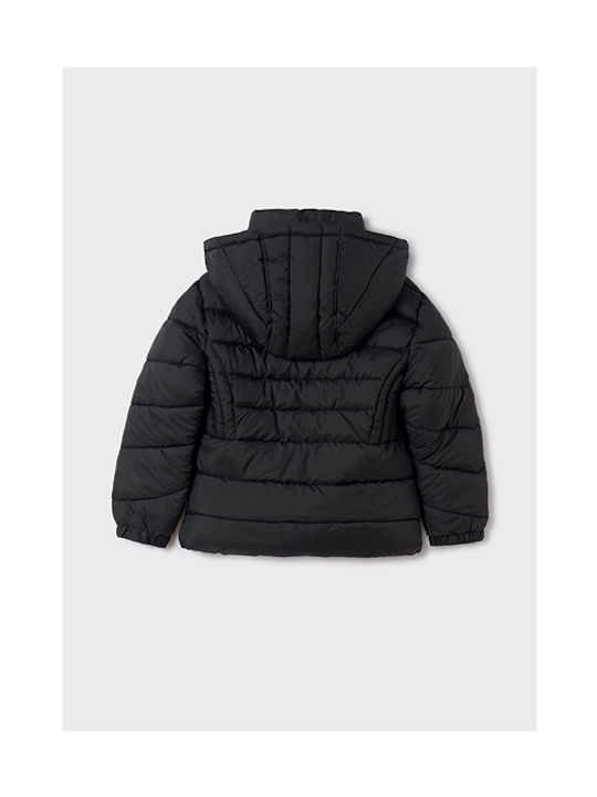 Mayoral Girls Quilted Coat Black with Ηood