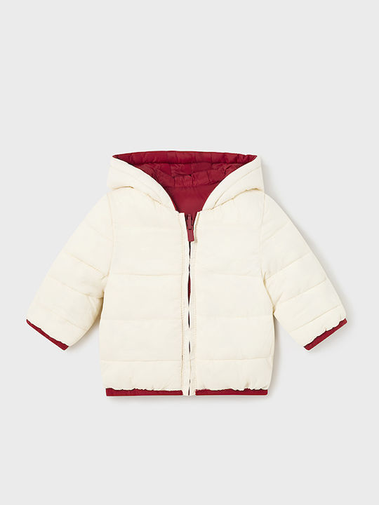Down Kids Casual Short Double Sided Hooded Burgundy