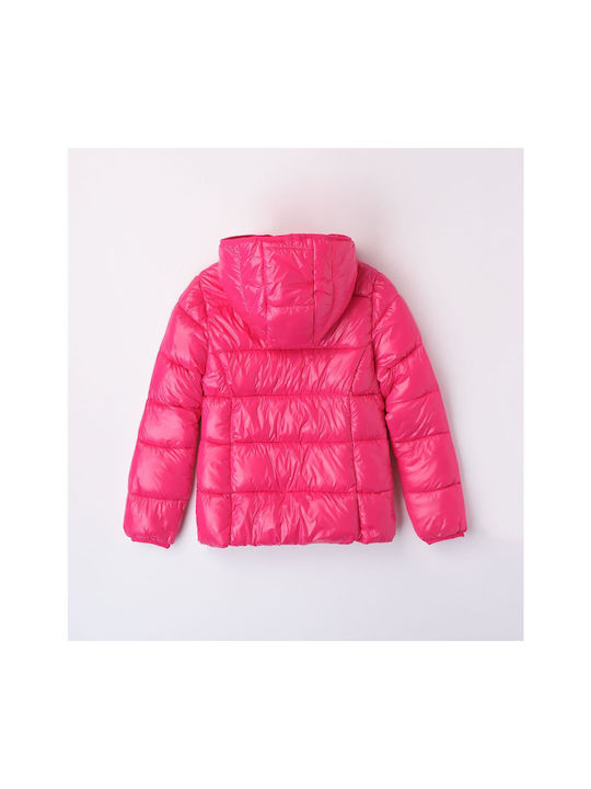 iDO Kids Quilted Jacket Short with Hood Fuchsia