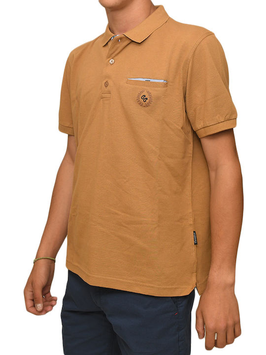 Canadian Country Men's Short Sleeve Blouse Polo Brown