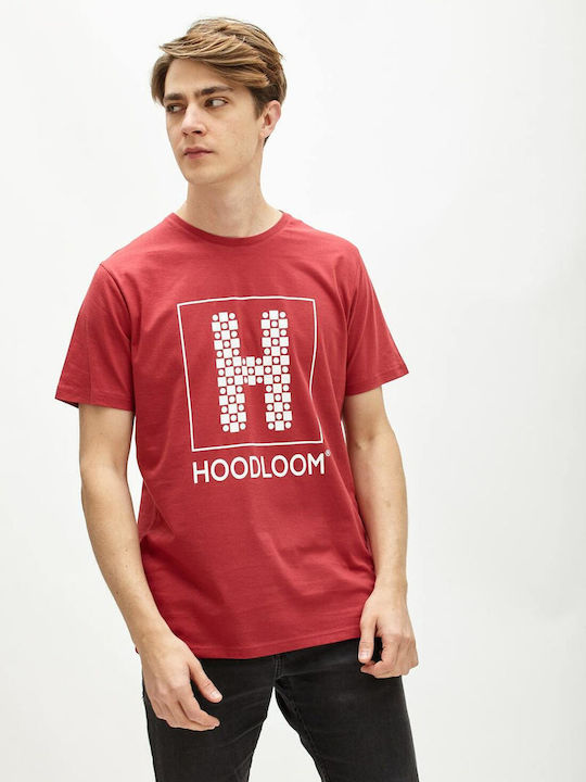 HoodLoom Herren T-Shirt Kurzarm Rot