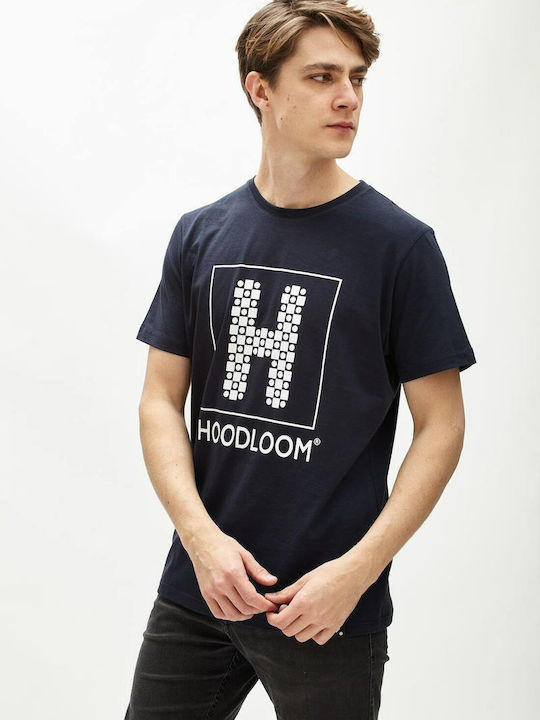 HoodLoom Herren T-Shirt Kurzarm Marineblau