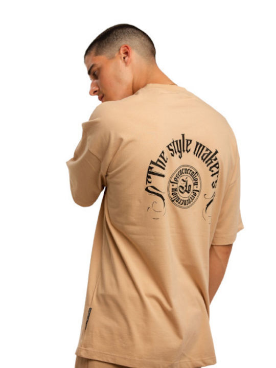 Love Generation Men's Short Sleeve T-shirt Beige