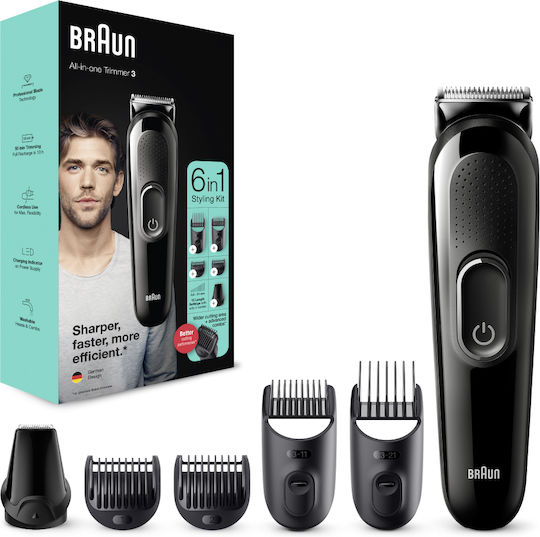 Braun Σετ Επαναφορτιζόμενης Κουρευτικής Μηχανής Καφέ MGK3335