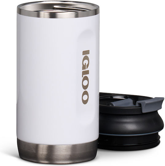 Igloo Tumbler Glas Thermosflasche Rostfreier Stahl BPA Frei 354ml Weiß mit Stroh und Handgriff