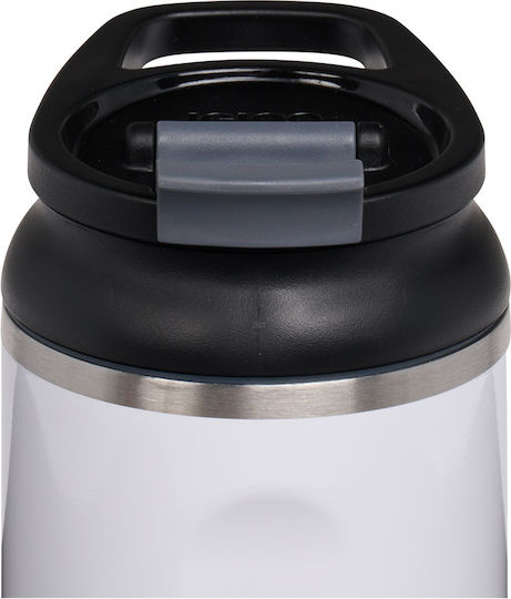 Igloo Tumbler Glas Thermosflasche Rostfreier Stahl BPA Frei 354ml Weiß mit Stroh und Handgriff