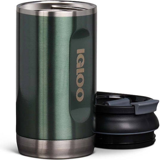 Igloo Tumbler Ποτήρι Θερμός Ανοξείδωτο 354ml Πράσινο με Καλαμάκι και Λαβή