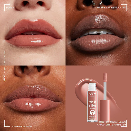 NYX Professional Makeup This Is Milky Lip Gloss 19 Choco Latte Shake 4ml