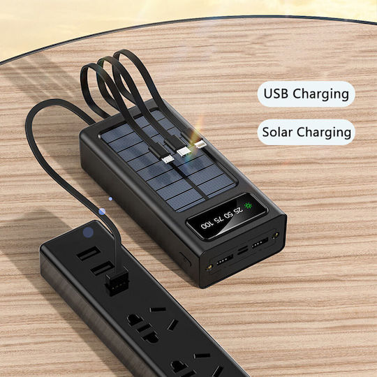 K-A12 Слънчева Power Bank 30000mAh с 2 USB-A порта Черен