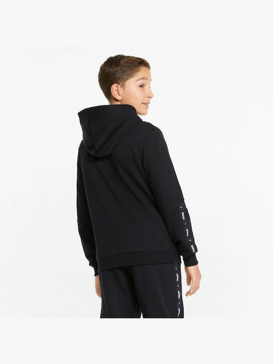 Puma Kinder Sweatshirt mit Kapuze und Taschen Schwarz