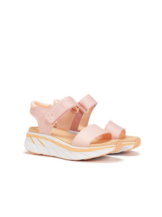 Fluchos Anatomic Women's Fabric Ankle Strap Platforms Pink