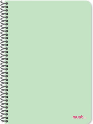 Must Spiral Notebook Ruled A4 90 Sheets 3 Subjects Monochrome 1pcs (Μiscellaneous colours)