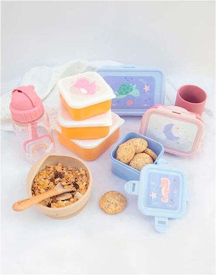 Saro Happy Dinos Plastic Kids' Food Container 0.55L Orange 15 x 10.5 x 5.5cm