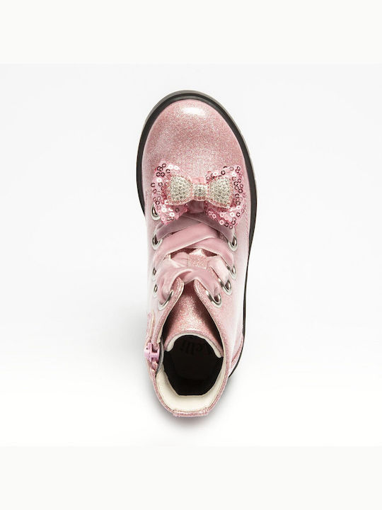 Kids Boots from Patent Leather with Zipper Glitter