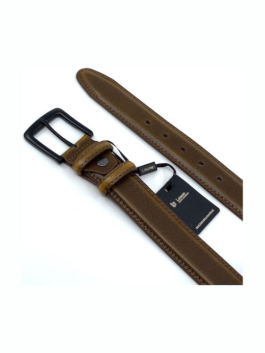 Wide Men's Belt Leather Brown
