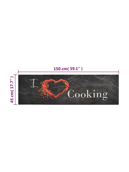 vidaXL Kitchen Mat Runner Black 45x150εκ.