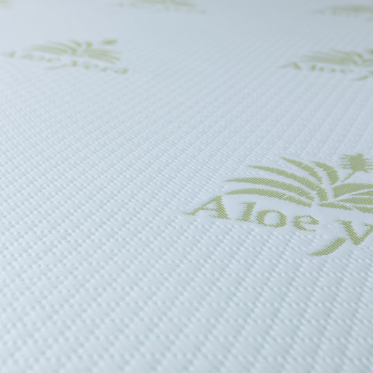 Como felt & wadding producers Mattress Topper Aloe Vera Single Memory Foam Infused with Aloe , Removable Cover & Elastic Straps 90x190x4cm