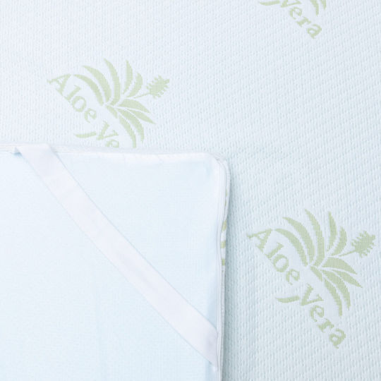 Como felt & wadding producers Mattress Topper Aloe Vera Single Memory Foam Infused with Aloe , Removable Cover & Elastic Straps 90x200x4cm