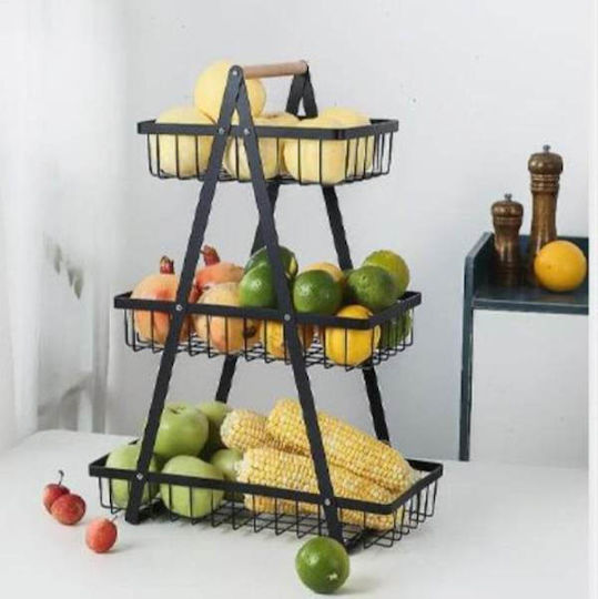 Fruitieră Metalic Negru 36x18x51.5buc