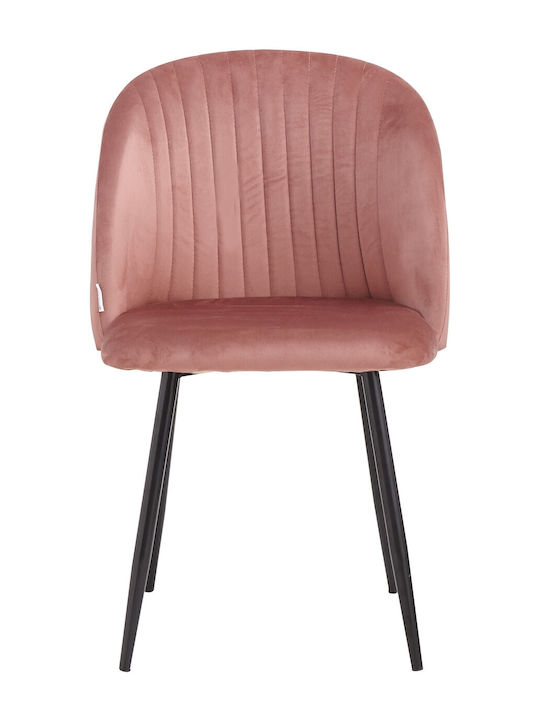 Zera Dining Room Velvet Chair Pink 50.5x55x87cm 2pcs