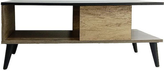 Rectangular Central Coffee Table Moses Wooden Beige W90xL54xH37.5cm