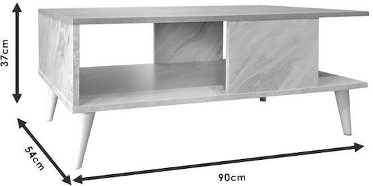 Rectangular Central Coffee Table Moses Wooden Beige W90xL54xH37.5cm