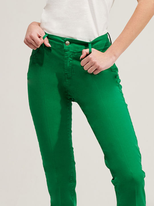 Cotton trousers in slim fit R.R. ROB6168 Green