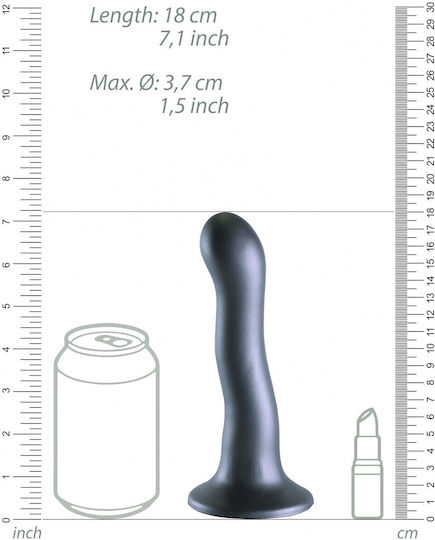 Shots Ultra Soft Glass Dildo with Balls and Suction Cup Gray 17cm