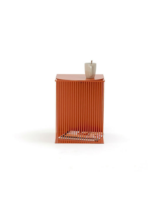 Rectangular Side Table Metal Orange L36xW35xH45cm.