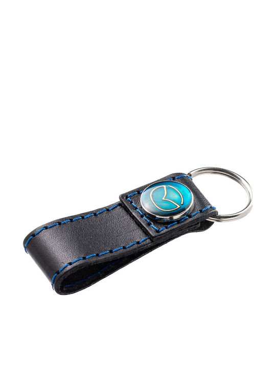 Mazda Leather Keychain Blue