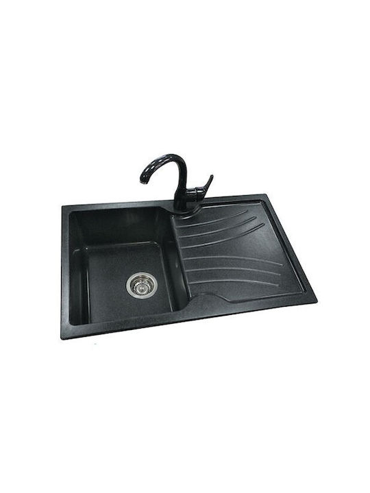 Sanitec Classic Drop-In Sink Synthetic Granite W78xD50cm Granite Blue