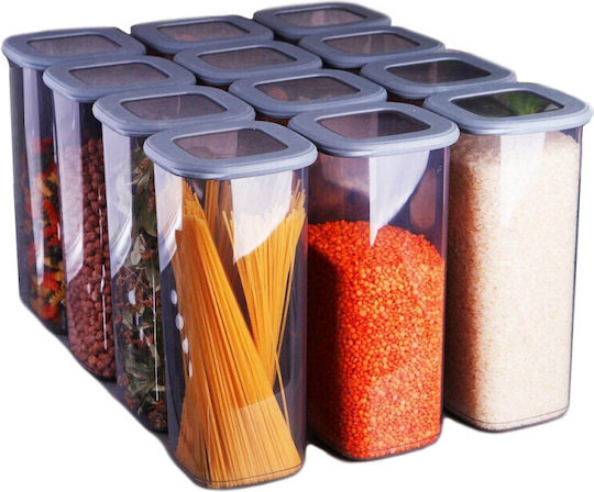 Hermia Set 12 Bucăți Casete Utilizare Generală cu Capac Ermetic Plastic Gri 1750ml 12 Bucăți Hermia Set 12 Bucăți Casete Utilizare Generală cu Capac Ermetic Plastic Gri 1750ml 12 Bucăți