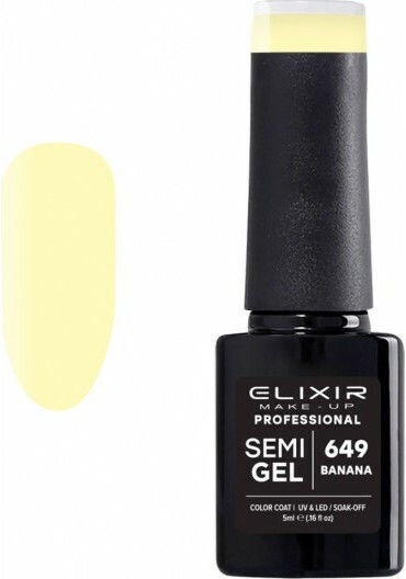 Elixir Semi Gel Хибриден Лак за Нокти 649 Банан 5мл 1бр