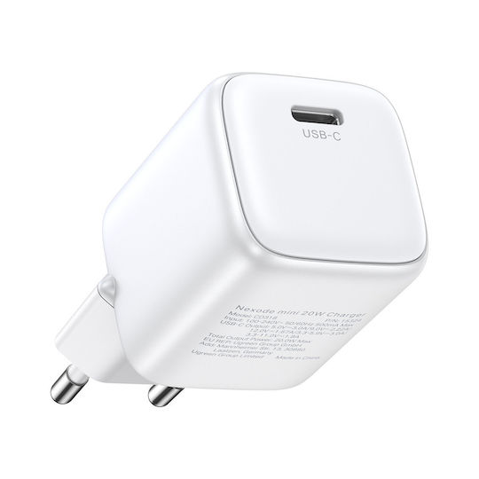 Ugreen Φορτιστής Χωρίς Καλώδιο GaN με Θύρα USB-C 30W Power Delivery Λευκός (Nexode Mini)