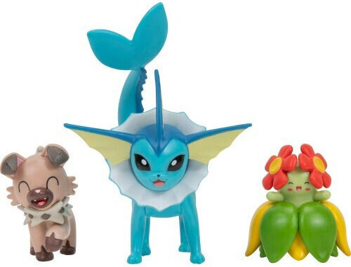 Jazwares Miniaturspielzeug Rockruff, Bellossom & Vaporeon Pokemon (Verschiedene Designs/Sortimente von Designs) 1 Stk