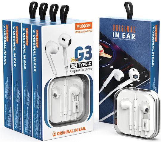 Moxom Earbuds Handsfree with USB-C Connector White