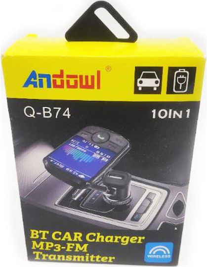Andowl FM Transmitter Αυτοκινήτου Qb74 με Bluetooth / MicroSD