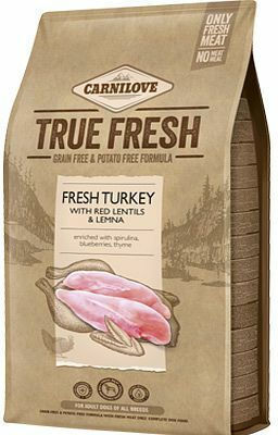 Carnilove True Fresh 11.4kg Hrană Uscată fără Cereale pentru Câini Adulți cu Curcan