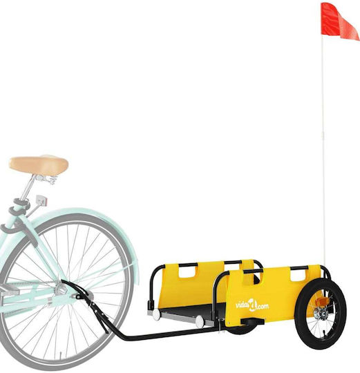 Vidaxl Yellow Oxford Fabric Iron Bicycle Trailer