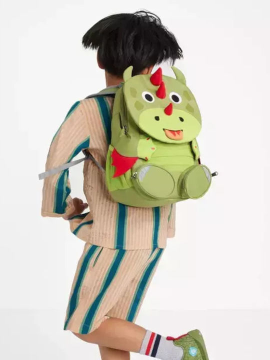 Affenzahn Dragon School Bag Backpack Kindergarten Green with Water Bottle Holder 8Liters