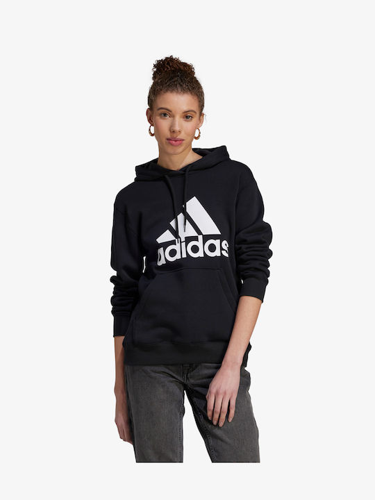 Adidas Women's Hooded Fleece Sweatshirt Black