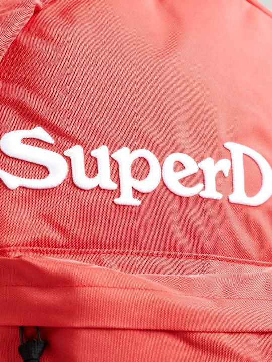 Superdry Ghiozdan Școlar Vintage Graphic Montana pentru Spate Clasa Gimnazială - Liceu Roșu cu Husă pentru Sticlă de Apă