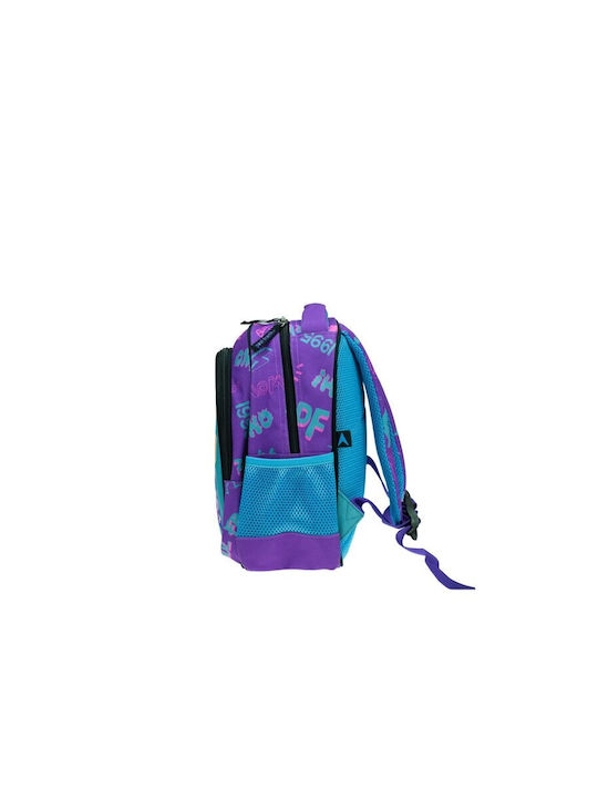Paul Frank Bubble School Bag Backpack Kindergarten Purple with Water Bottle Holder 12Liters
